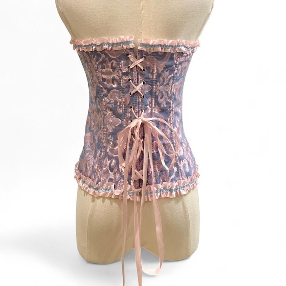 Fairycore XL Corset Ethereal Pastel Ruffle Coquette Rave - Picture 3 of 6